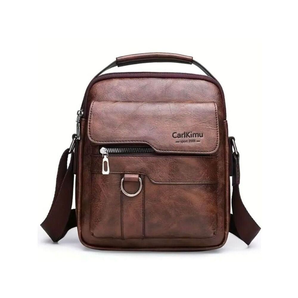 NWT Carlkimu Vintage Brown Shoulder Spacious Multi-Pocket Office Travel Bag